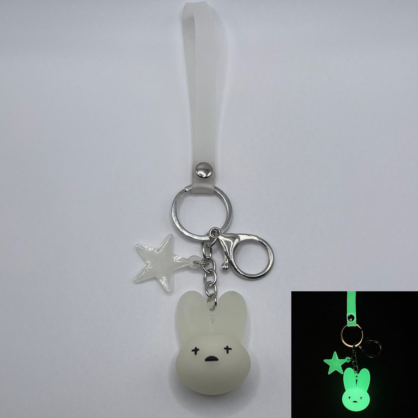 Glow In The Dark Little Star Bad Bunny Keychain
