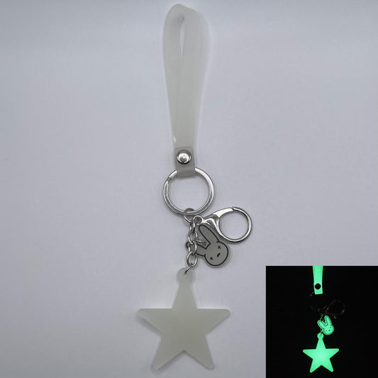Glow In the Dark Big Star Bad Bunny Keychain