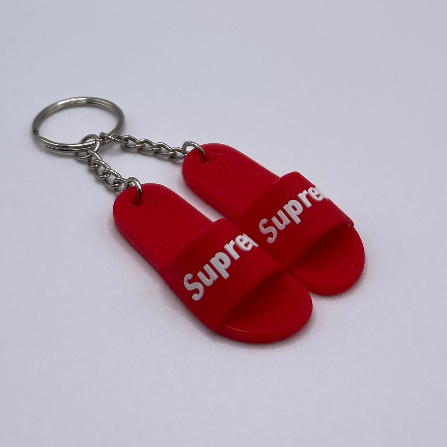Inspired Red Supreme Slides Keychain